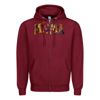 Burgundy halloween mama Zipper Hoodie - BundleAndBundleShop