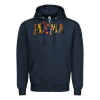 Navy halloween mama Zipper Hoodie - BundleAndBundleShop