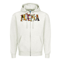 Oatmeal Heather halloween mama Zipper Hoodie - BundleAndBundleShop