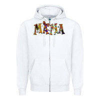 White halloween mama Zipper Hoodie - BundleAndBundleShop