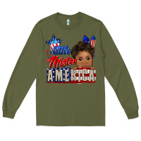 Army Green little mister america black boy Long Sleeve Tee - CowGirlArtShop