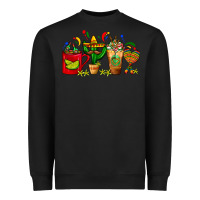 Black Mexico Coffee Cups With Cactus Sombrero And Maraca Heavyweight Sweatshirt - FaDigitalArtStudio
