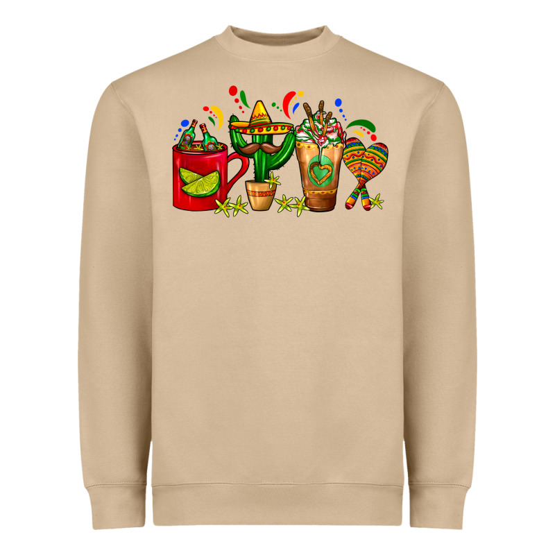 Mexico Coffee Cups With Cactus Sombrero And Maraca Heavyweight Sweatshirt by FaDigitalArtStudio | Teevron