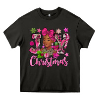 Asphalt pink christmas joy black woman Heavy Core Tee - MaliasSmallBusiness