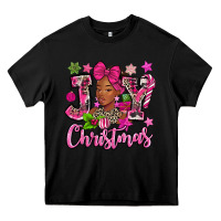 Black pink christmas joy black woman Heavy Core Tee - MaliasSmallBusiness