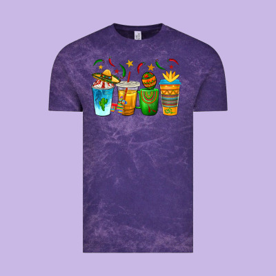 Cinco De Mayo Coffee Cups Vintage Tee Designed By Texasbilliewilder