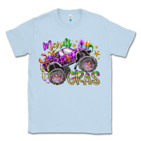 Dusty Blue mardi gras monster truck Classic Tee - RacoonDesign