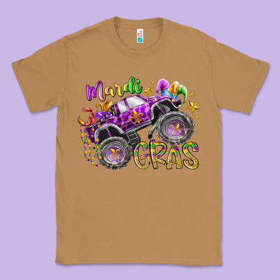 Mardi Gras Monster Truck Classic Tee Designed By Racoondesign