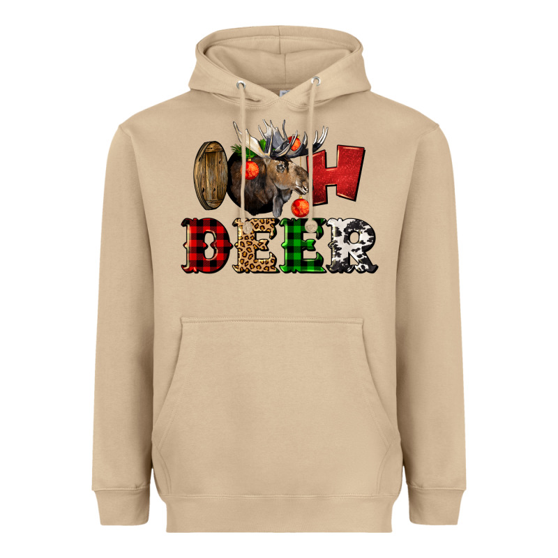 Oh Deer Christmas Heavyweight Hoodie by LillyAllenDesigns | Teevron