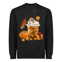 Black Pumpkin Spice Coffee Heavyweight Sweatshirt - FaDigitalArtStudio