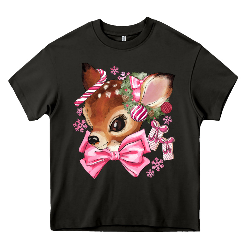 Reindeer Head Christmas Heavy Core Tee by MaliasSmallBusiness | Teevron