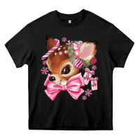 Black reindeer head christmas Heavy Core Tee - MaliasSmallBusiness