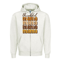 Oatmeal Heather thankful mama Zipper Hoodie - BundleAndBundleShop