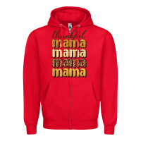 Red thankful mama Zipper Hoodie - BundleAndBundleShop