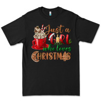 Black just a girl who loves christmas Premium Tee - BundleAndBundleShop