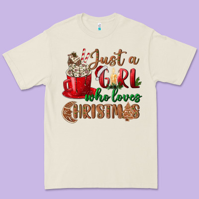 Just A Girl Who Loves Christmas Premium Tee Designed By Bundleandbundleshop