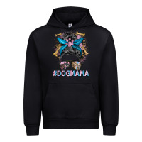 Black dog mama messy bun Urban Hoodie - BarkalooDesign