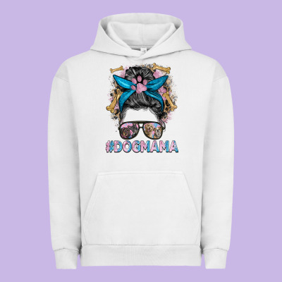 Dog Mama Messy Bun Urban Hoodie Designed By Barkaloodesign