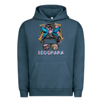 Pigment Midnight Navy dog mama messy bun Urban Hoodie - BarkalooDesign