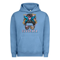 Pigment Pebble Blue dog mama messy bun Urban Hoodie - BarkalooDesign
