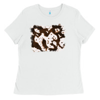 White cowhide Ladies Tee - RanaPortraitStore
