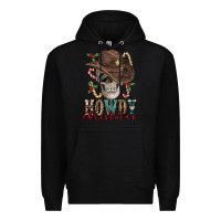 Black howdy christmas skull Premium Hoodie - FaDigitalArtStudio