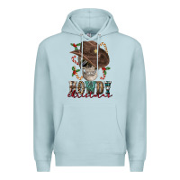 Blue Mist howdy christmas skull Premium Hoodie - FaDigitalArtStudio
