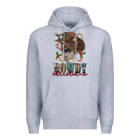 Heather Grey howdy christmas skull Premium Hoodie - FaDigitalArtStudio