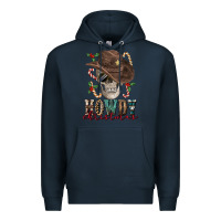 Navy howdy christmas skull Premium Hoodie - FaDigitalArtStudio