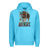 Ocean Blue howdy christmas skull Premium Hoodie - FaDigitalArtStudio