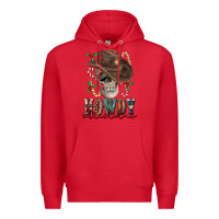 Red howdy christmas skull Premium Hoodie - FaDigitalArtStudio