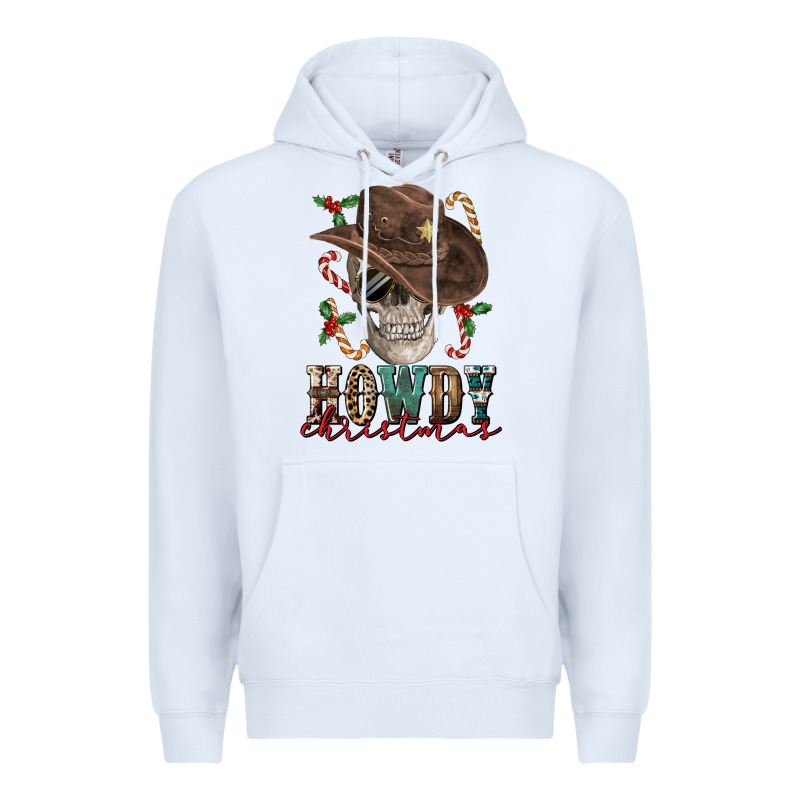 Howdy Christmas Skull Premium Hoodie by FaDigitalArtStudio | Teevron