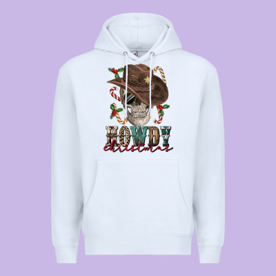 Howdy Christmas Skull Premium Hoodie Designed By Fadigitalartstudio