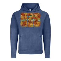 Vintage Denim Aztec Background Pattern Western Vintage Hoodie - texasbilliewilder