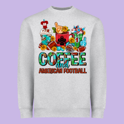 Coffee And American Football Coffee Cups Heavyweight Sweatshirt Designed By Fadigitalartstudio