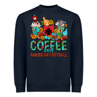 Navy Coffee And American Football Coffee Cups Heavyweight Sweatshirt - FaDigitalArtStudio