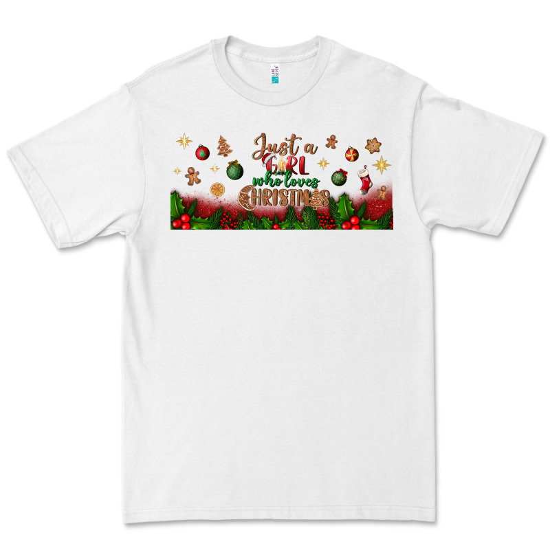 Just A Girl Who Loves Christmas Libbey Glass Premium Tee by BundleAndBundleShop | Teevron