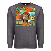 Charcoal Heather Hereford Bull Premium Sweatshirt - LillyAllenDesigns