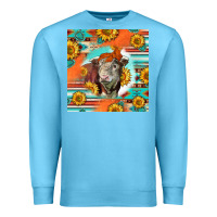 Ocean Blue Hereford Bull Premium Sweatshirt - LillyAllenDesigns