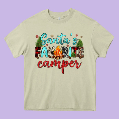 Santa S Favorite Camper Heavy Core Tee Designed By Jahusdesignshop