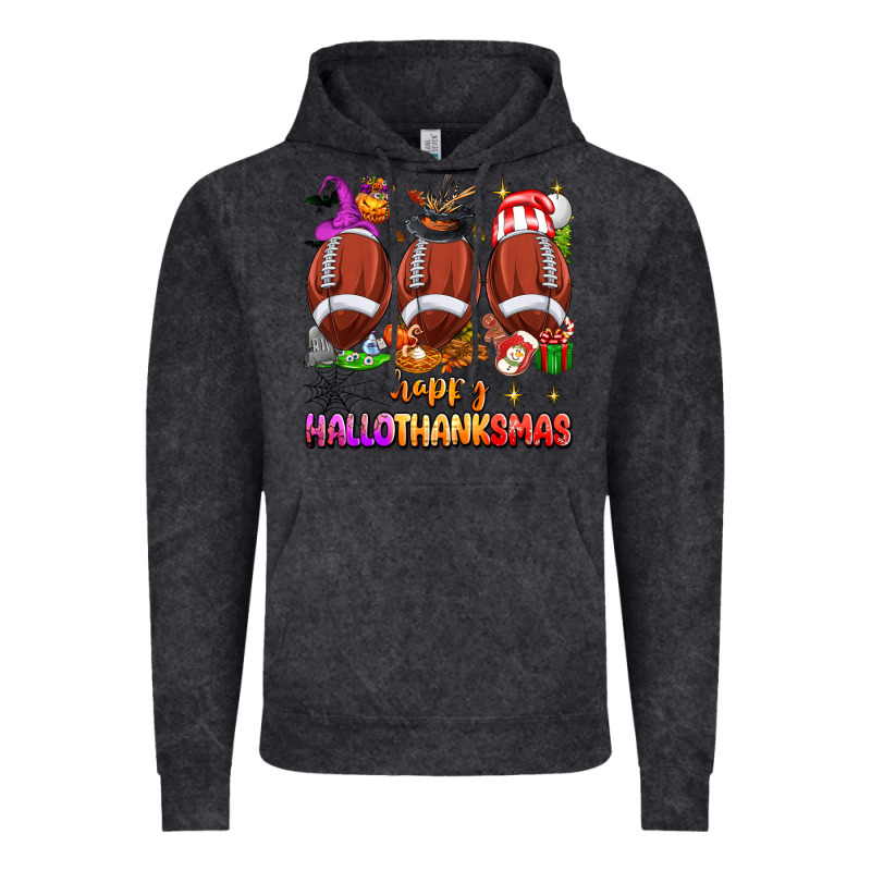 Happy Hallothanksmas Football Vintage Hoodie by texasbilliewilder | Teevron