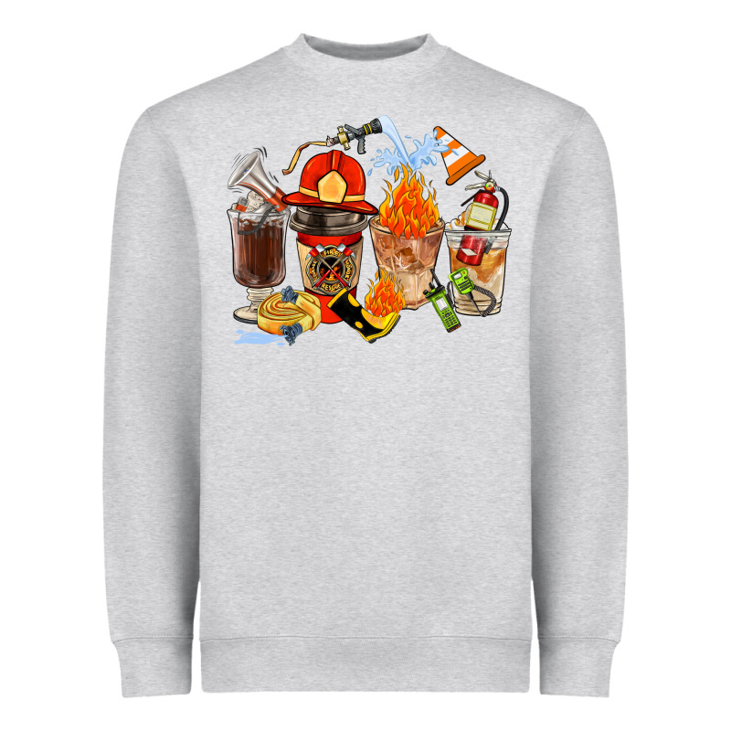 Firefighter Coffee Cups Heavyweight Sweatshirt by FaDigitalArtStudio | Teevron