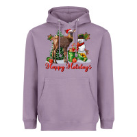 Lavender happy holidays baby deer Heavyweight Hoodie - LillyAllenDesigns