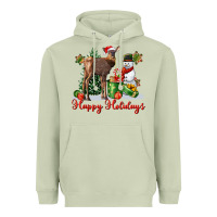 Matcha happy holidays baby deer Heavyweight Hoodie - LillyAllenDesigns