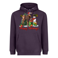 Plum happy holidays baby deer Heavyweight Hoodie - LillyAllenDesigns
