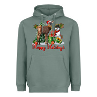 Sage happy holidays baby deer Heavyweight Hoodie - LillyAllenDesigns