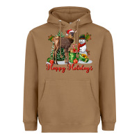 Toasted Coconut happy holidays baby deer Heavyweight Hoodie - LillyAllenDesigns