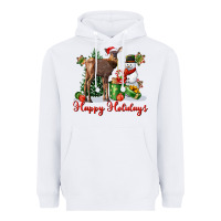 White happy holidays baby deer Heavyweight Hoodie - LillyAllenDesigns