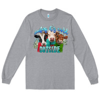Heather Grey heifers its cold outside Long Sleeve Tee - CowGirlArtShop