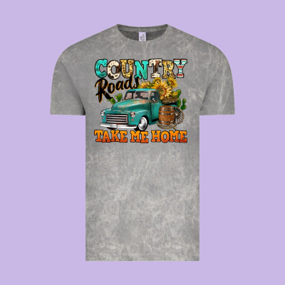 Country Roads Take Me Home Vintage Truck Vintage Tee Designed By Jasminsmagicworld